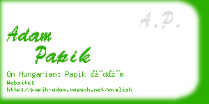 adam papik business card